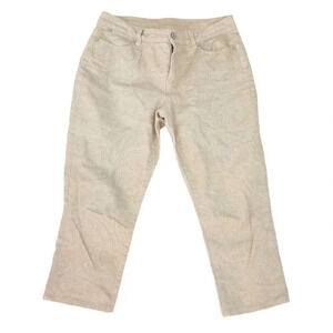 Talbots Slim Cropped Curvy Ivory Cream Paisley Jeans Sz 29 Cottagecore Coastal